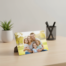 Custom Aluminum Display 5x7 with family photo on office desk