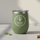 Custom 12oz Stemless Wine Cup with Lid | 8 Colours Green