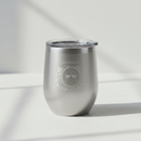 Custom 12oz Stemless Wine Cup with Lid | 8 Colours Silver