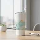 Custom 20oz Stainless Steel Tumbler with Metal Straw White