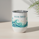 Custom 12oz Stemless Wine Cup with Lid | 8 Colours White