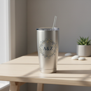 Custom Tumbler with Lid and Straw | 10 Colours Silver
