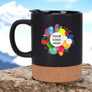Personalized Mug with Lid and Cork 11.8oz Black