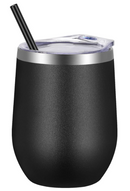 12oz Stainless Steel Stemless Wine Cup with Lid