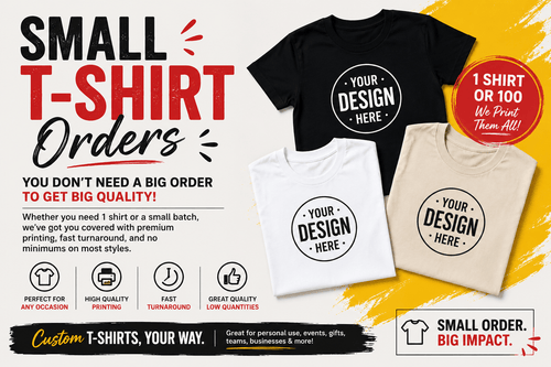 custom tshirt s small orders or singles