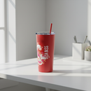 Custom Tumbler with Lid and Straw | 10 Colours Red
