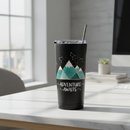 Custom Skinny Tumbler 20oz | Stainless Steel with Straw Black 2 sides