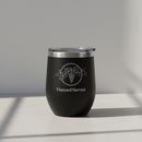 Custom 12oz Stemless Wine Cup with Lid | 8 Colours Black