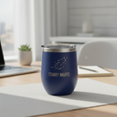 Custom 12oz Stemless Wine Cup with Lid | 8 Colours Navy