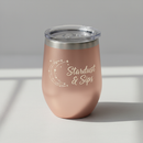 Custom 12oz Stemless Wine Cup with Lid | 8 Colours Rose gold
