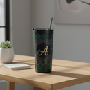 Custom Tumbler with Lid and Straw | 10 Colours Black