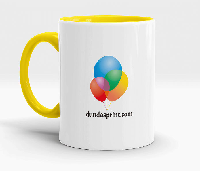 personalized yellow mug