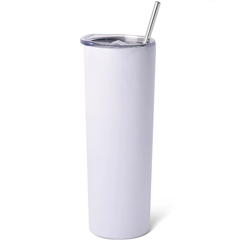 20oz Stainless Steel Water Bottle with a metal straw