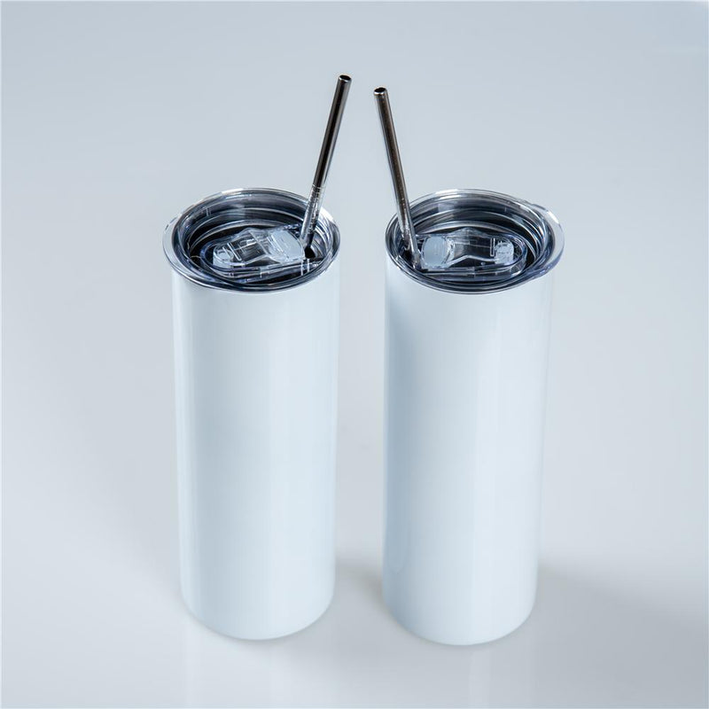 20oz Stainless Steel Water Bottle with a metal straw